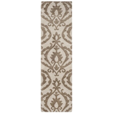 Safavieh 2 ft.3 in. x 8 ft. Shag Power Loomed Runner RugCream & Beige SG469-1113-28